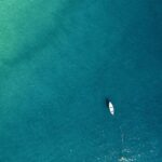 aerial photo of boat on sea